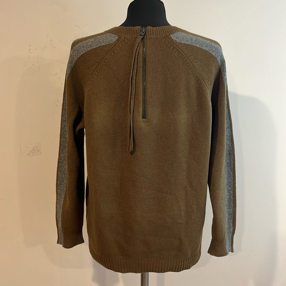 Madewell women’s 100% Merino wool scoop-neck sweater overside green/grey sizeXS‎ - Picture 10 of 16